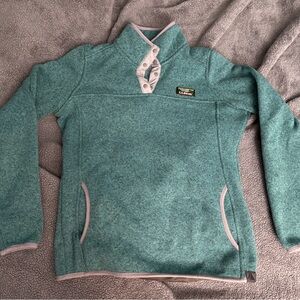 L.L. Bean Green Fleece with Button Detail